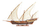 27" Brown Manufactured Wood Boat Hand Painted Sculpture
