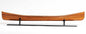 6" Brown Solid Wood Hand Painted Model Boat