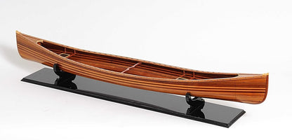 6" Brown Solid Wood Hand Painted Model Boat