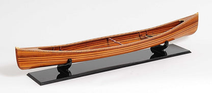 6" Brown Solid Wood Hand Painted Model Boat