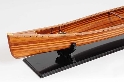 6" Brown Solid Wood Hand Painted Model Boat