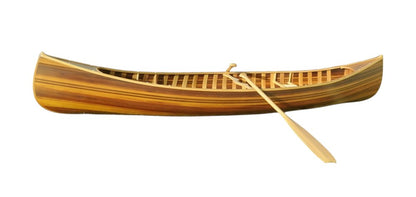 16" Brown Solid Wood Hand Painted Model Boat