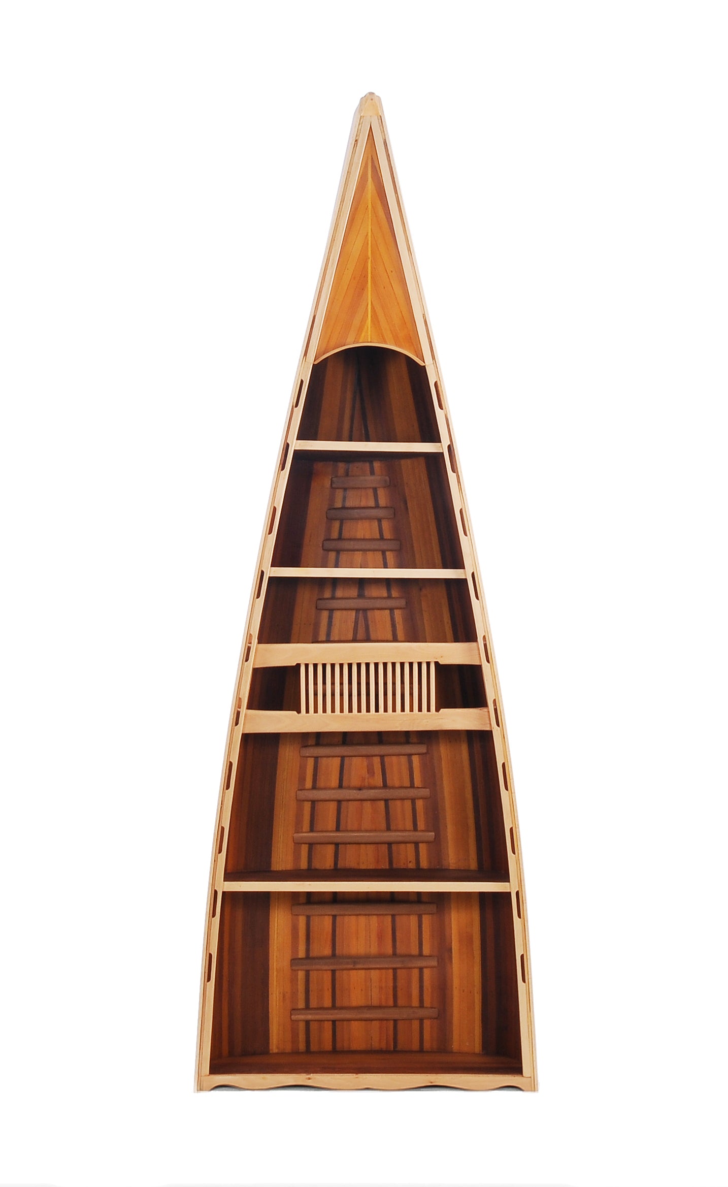 21" Wood Brown Solid Wood Six Tier Boat Bookcase