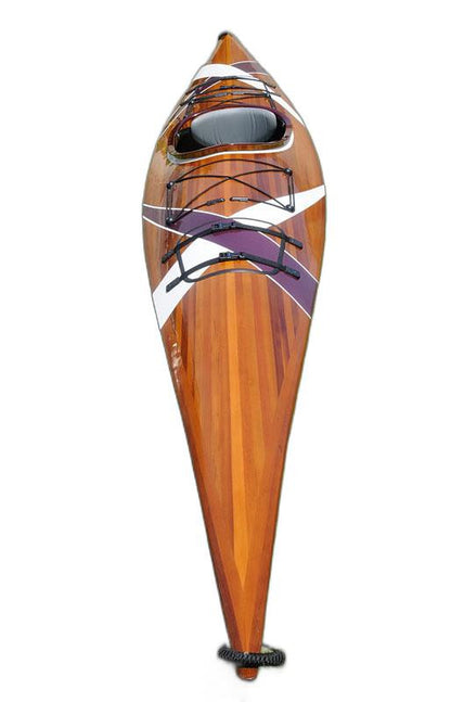 24" X 177" X 13.5" White And Purple Ribbonwooden Kayak