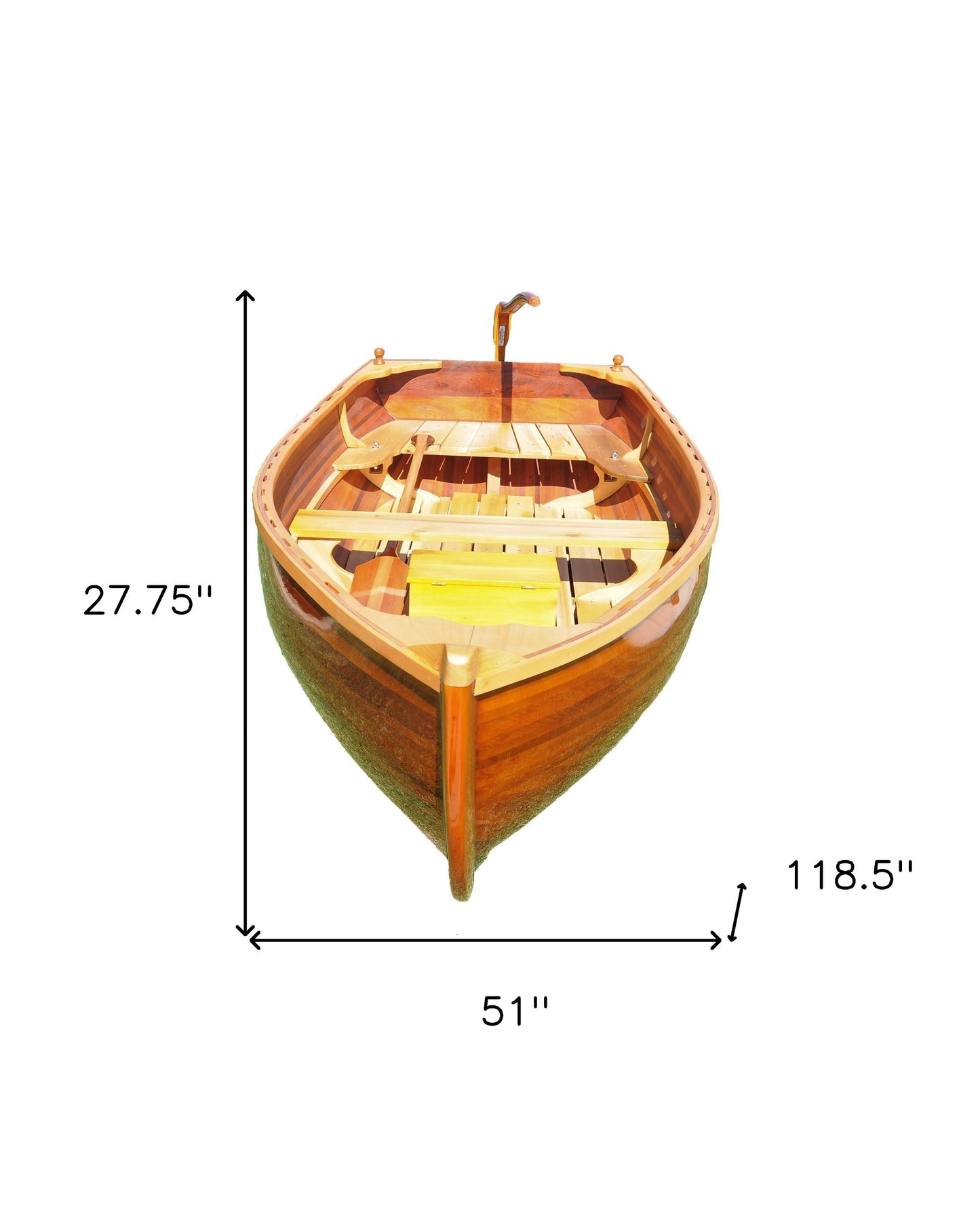 51" X 118.5" X 27.75" Little Bear Wooden Dinghy