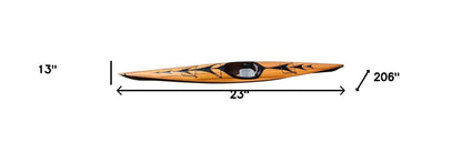 23" X 206" X 13" Wooden Kayak With Arrows Design