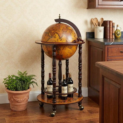 17" X 17" X 35" Globe Bar Table 330Mm 4 Legs Stand  Red
