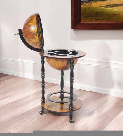 17" X 17" X 35" Globe Bar Table 330Mm 4 Legs Stand  Red