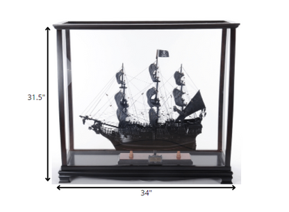 34" Black Glass Standard Display Stand