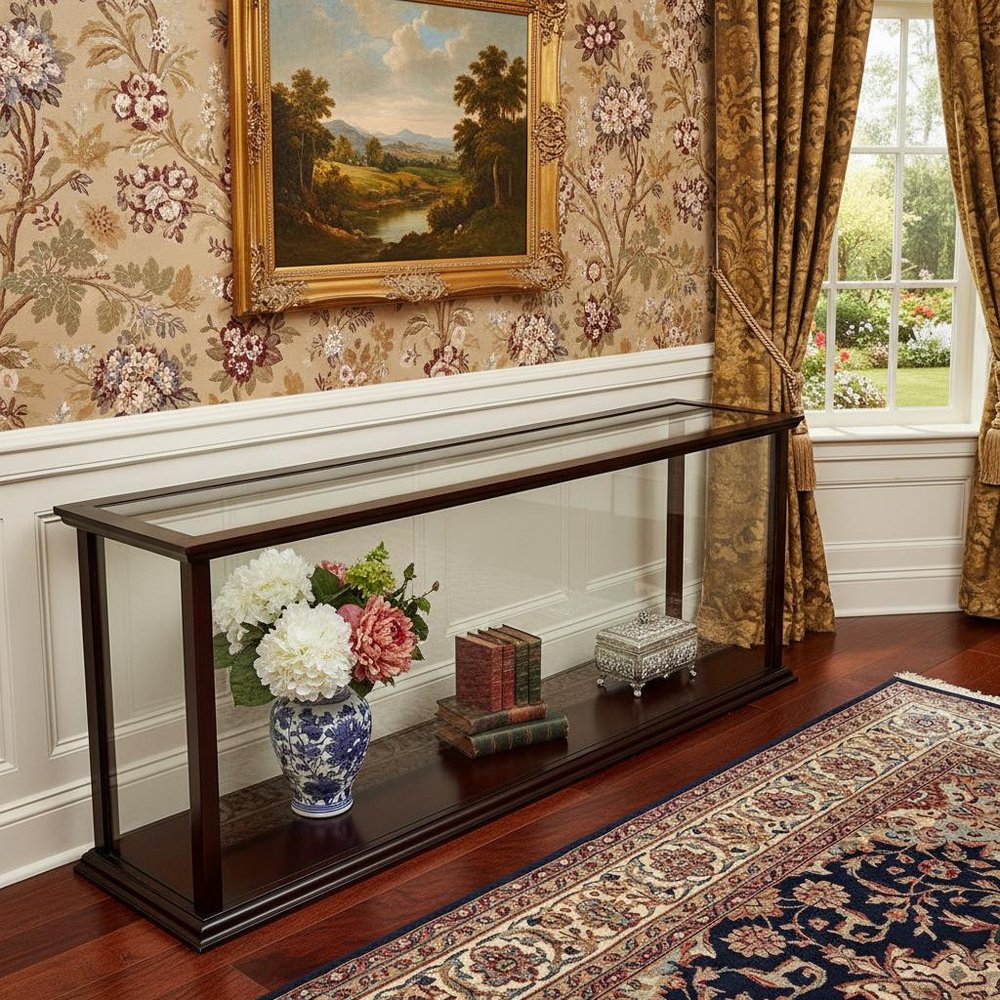 39" Dark Brown Glass Standard Display Stand