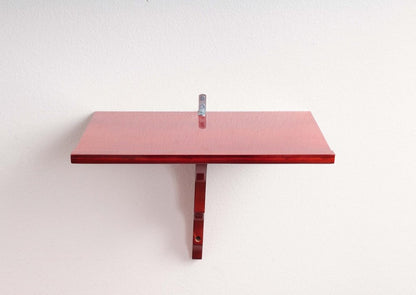 10" Red Solid Wood Wall Mounted Floating Shelf