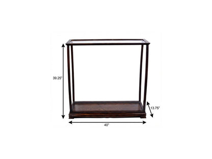 14" Silver And Clear Glass Standard Display Stand
