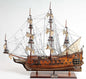 32" Brown Solid Wood Hand Painted Model Boat