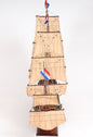 35" Wood Brown Solid Wood Hand Painted Model Boat Tabletop Sculpture