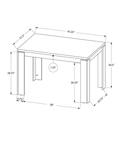 47" Gray Dining Table