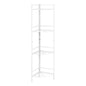 58" White Metal Corner Bookcase