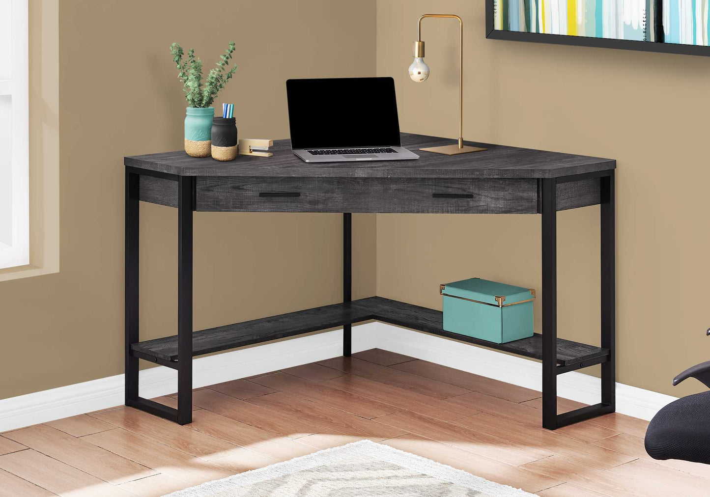 42" Black Corner Computer Desk