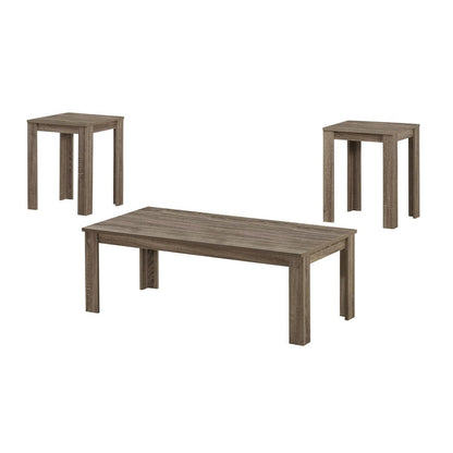 Set of Three 44" Taupe Coffee Table