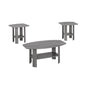 Set of Three 36" Gray Coffee Table With Shelf