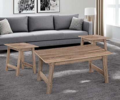 Set of Three 36" Taupe Coffee Table