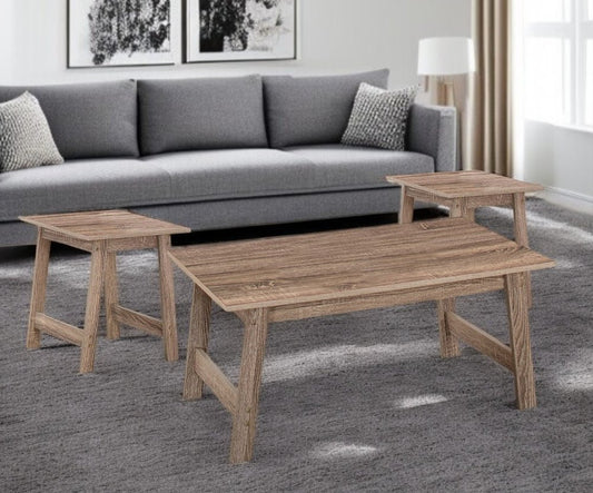 Set of Three 36" Taupe Coffee Table