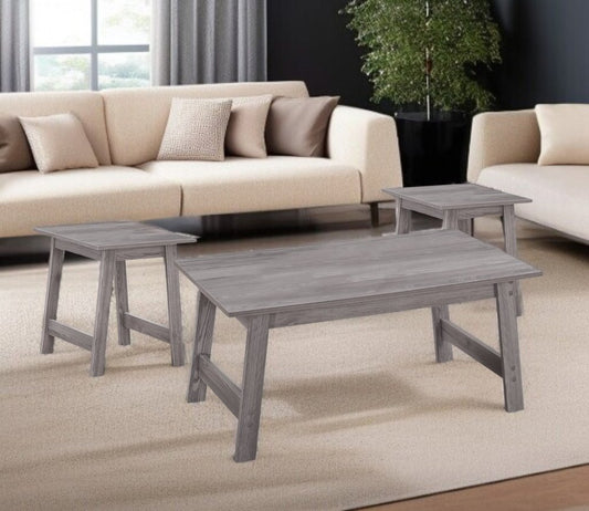 Set of Three 36" Gray Coffee Table