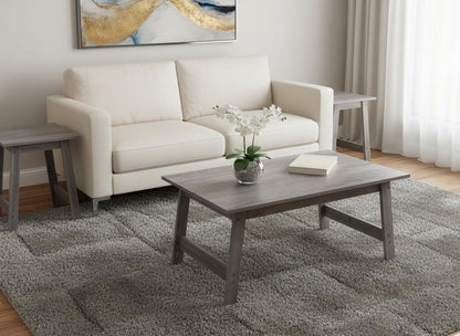 Set of Three 36" Gray Coffee Table