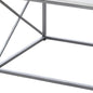 Set of Three 42" White And Silver Metal Coffee Table
