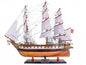 26" Brown Solid Wood Hand Painted Model Boat