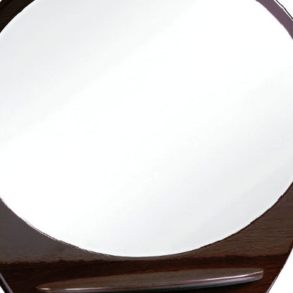 39" Brown Oval Framed Dresser Mirror