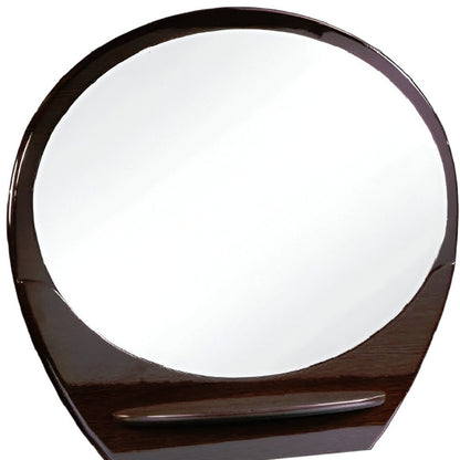 39" Brown Oval Framed Dresser Mirror