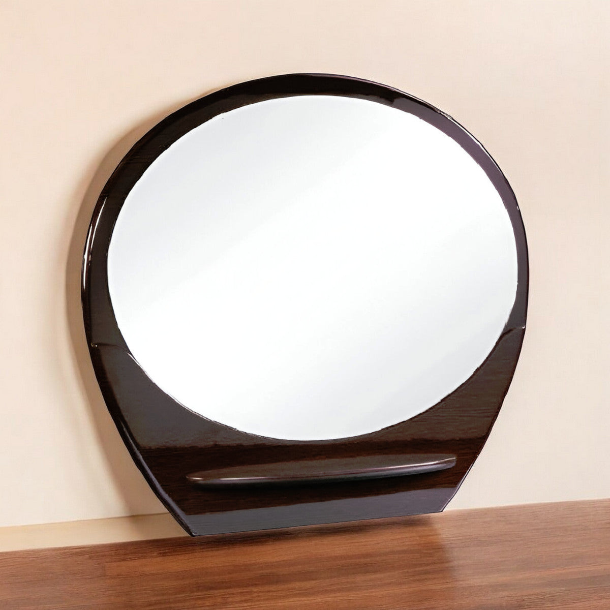 39" Brown Oval Framed Dresser Mirror