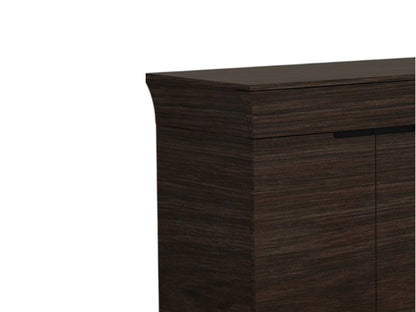 70" Dark Brown Two Drawer Buffet Table with Four Doors