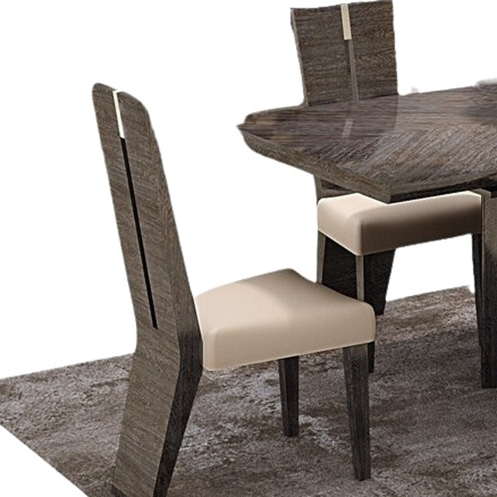 Seven Piece Gray Dining Set with Six Chairs