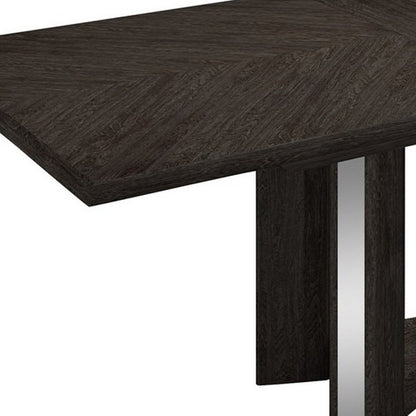 98" Dark Gray Solid Wood Dining Table