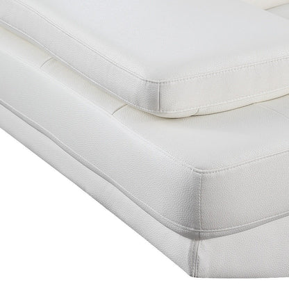 Gray Leather L Shaped Two Piece Corner Sectional