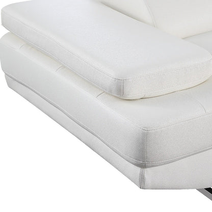 Gray Leather L Shaped Two Piece Corner Sectional