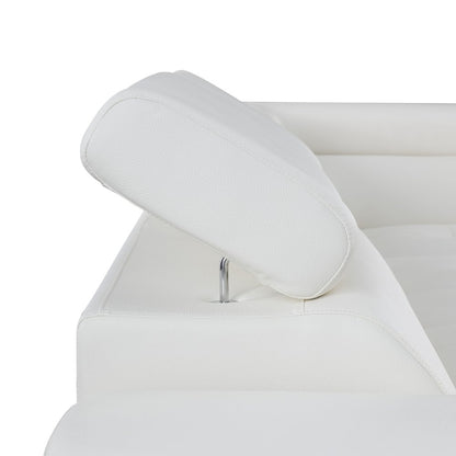 Gray Leather L Shaped Two Piece Corner Sectional