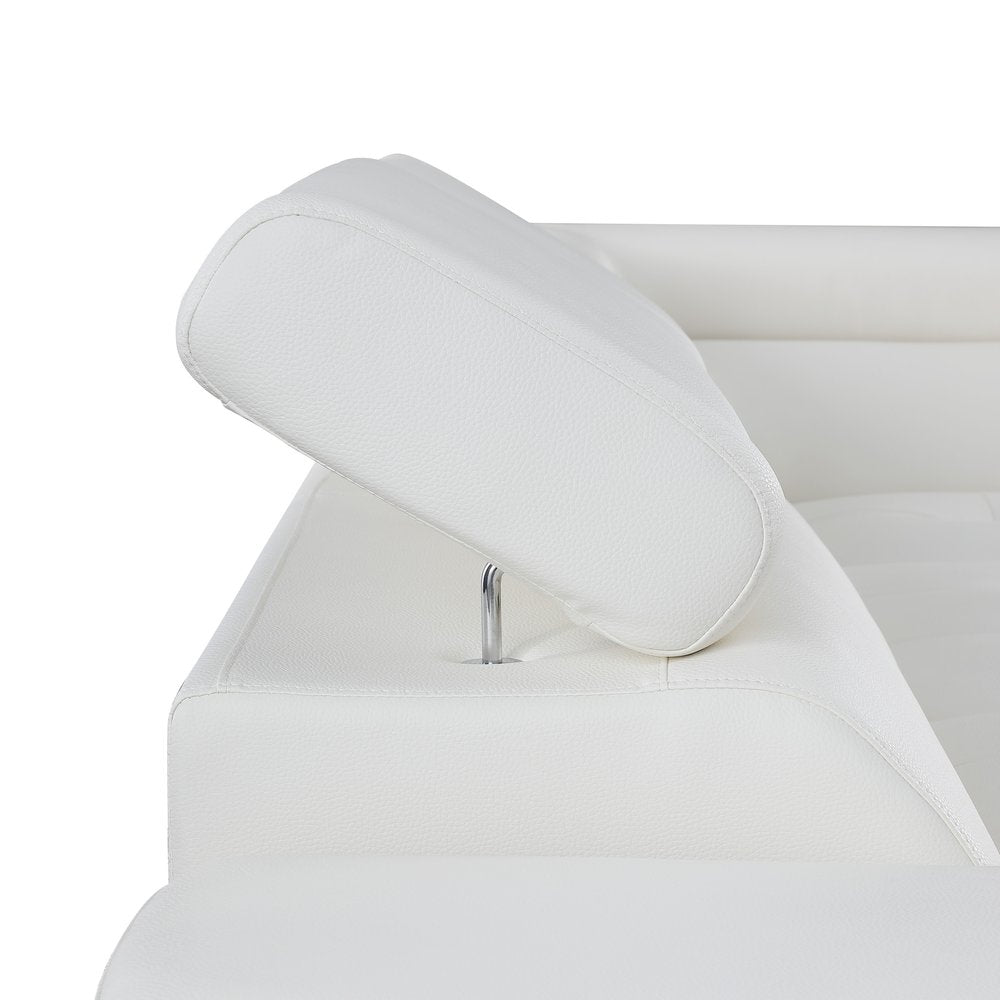 Gray Leather L Shaped Two Piece Corner Sectional