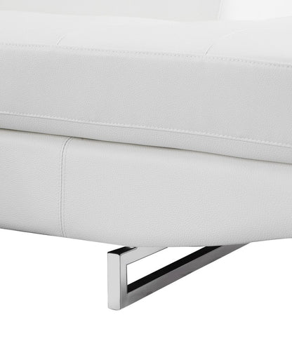 Gray Leather L Shaped Two Piece Corner Sectional