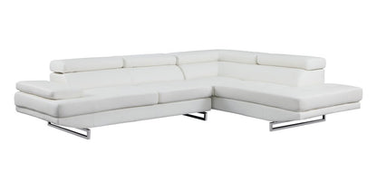 Gray Leather L Shaped Two Piece Corner Sectional