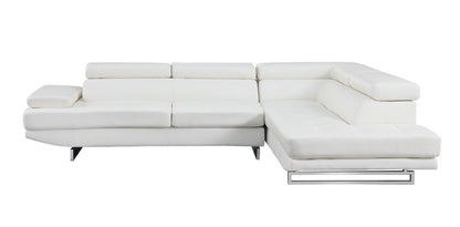 Gray Leather L Shaped Two Piece Corner Sectional