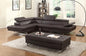 Dark Brown Leather L Shaped Two Piece Corner Sectional