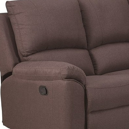 Brown Polyester Blend Reclining U Shaped Three Piece Corner Sectional