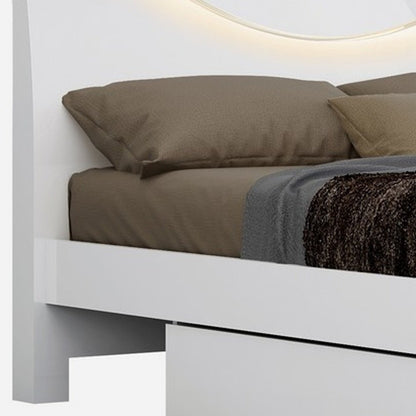 White Solid Wood Queen Bed Frame