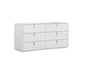 62" White Wood Six Drawer