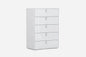 31" White Wood Five Drawer