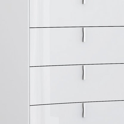 31" White Wood Five Drawer Dresser