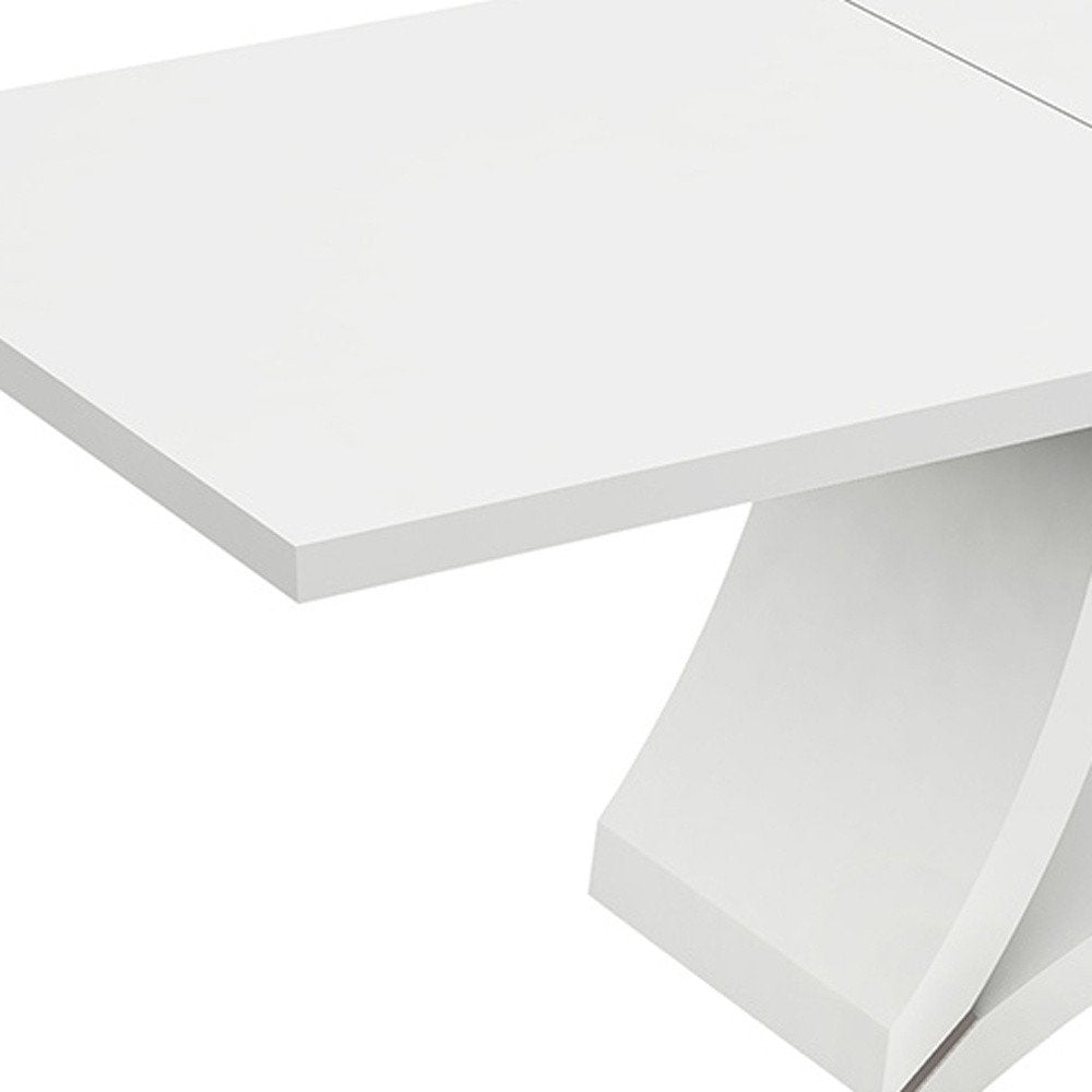 98" White Solid Manufactured Wood Dining Table