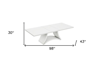 98" White Solid Manufactured Wood Dining Table